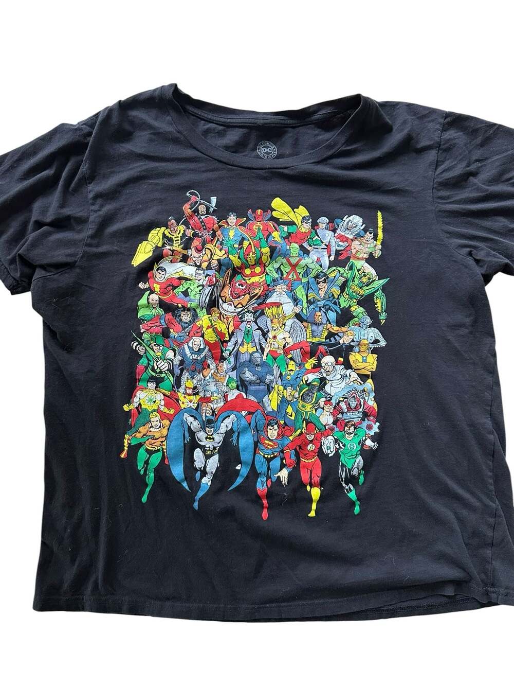DC Comics Originals Justice League & Villains Graphic T-Shirt Size 2XL